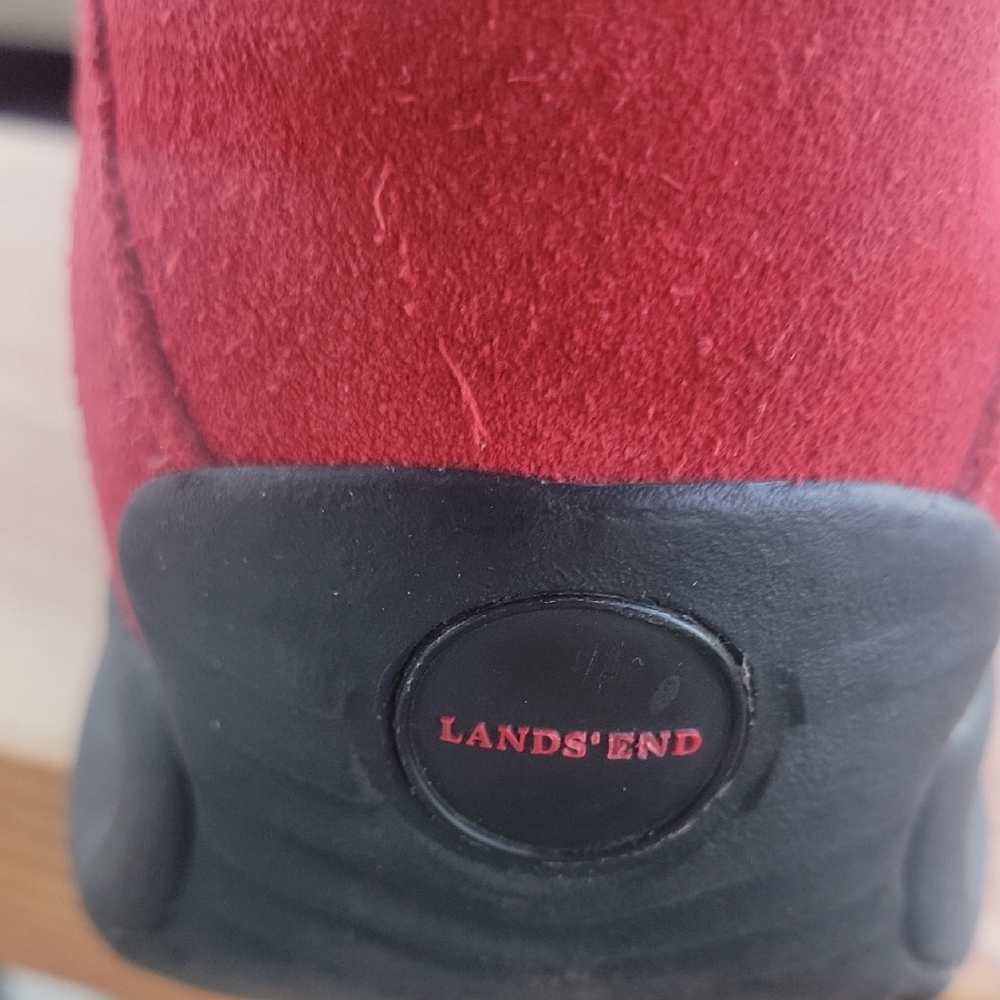 Lands' End Red Suede And Quilted Womens Size 10 Boots. Very Good Shape, Sexyness - Picture 9 of 9